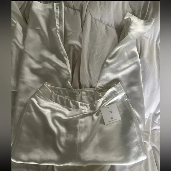 Abyss by Abbey Omair White Women's Jacket Small Pantsuit Medium $490 - Picture 8 of 11